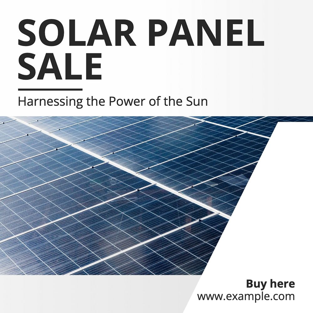 Solar panel Instagram post template, editable text