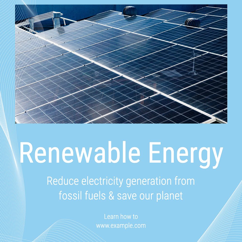 Renewable energy Instagram post template, editable text