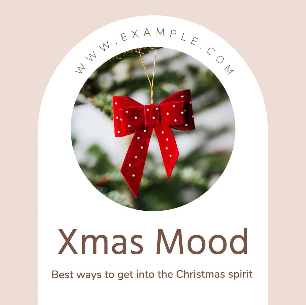 Xmas mood Instagram post template, editable text