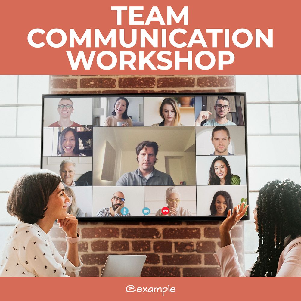 Team communication workshop Instagram post template, editable text