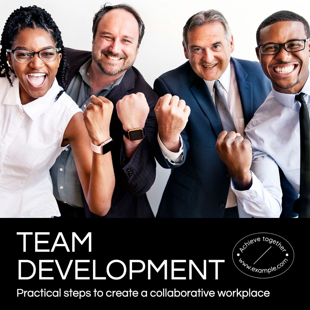 Team development Instagram post template, editable text