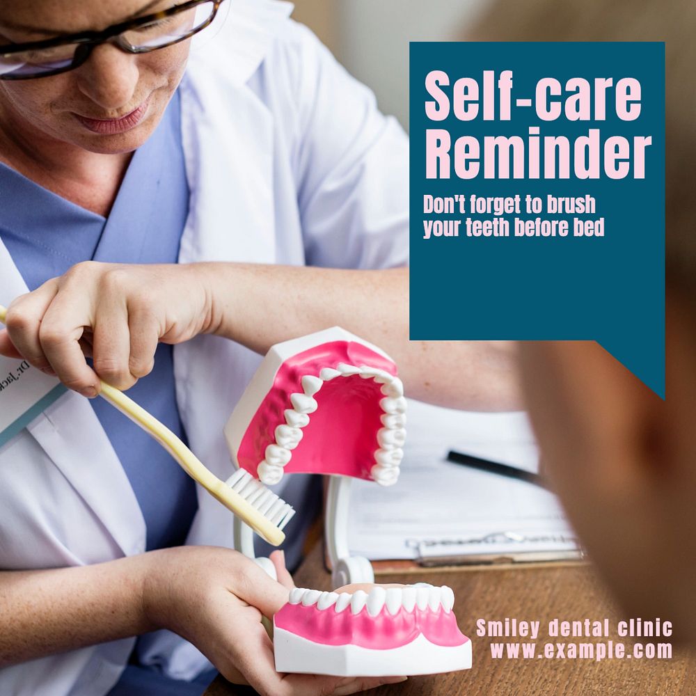 Self care reminder Instagram post template, editable text