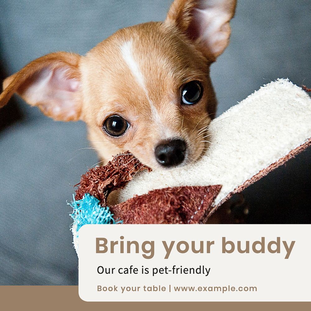 Bring your buddy Instagram post template, editable social media design