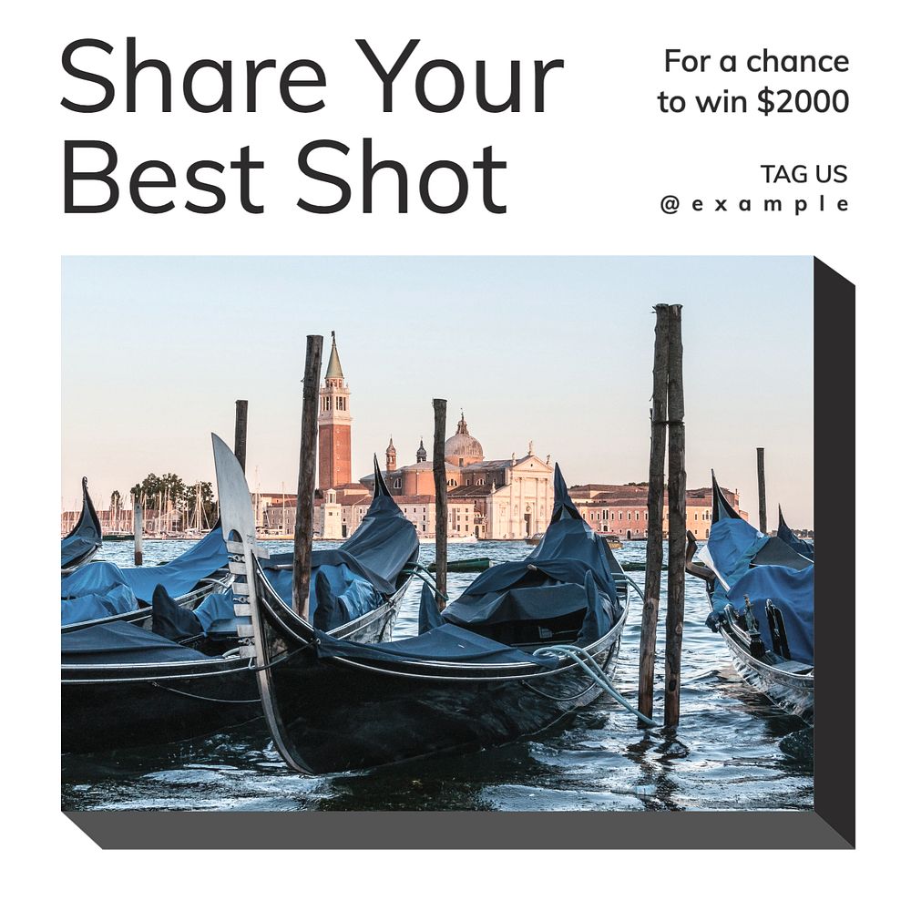 Photo contest Instagram post template, editable text