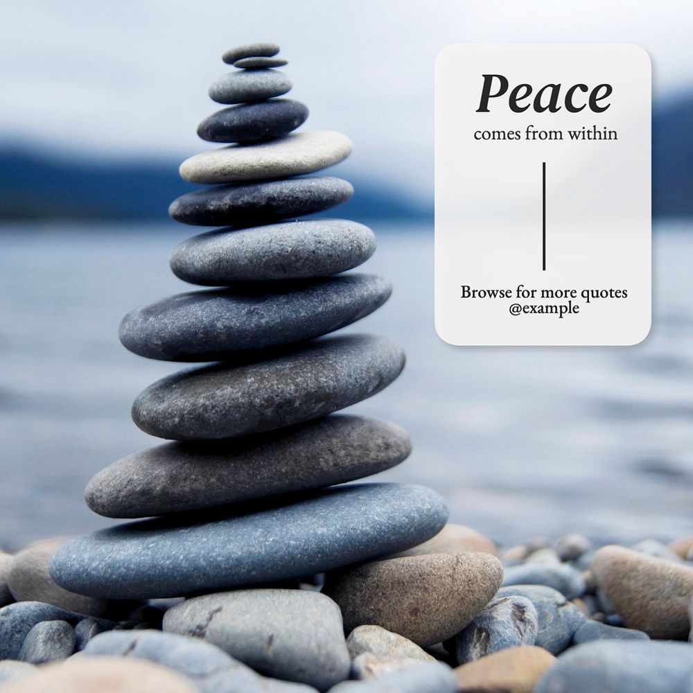 Peace within Instagram post template, editable text