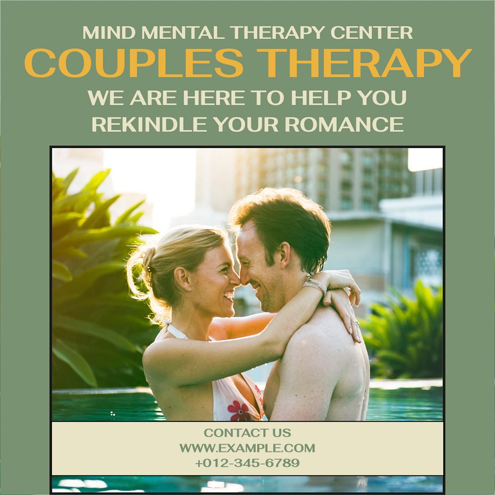 Couple therapy Instagram post template, editable text