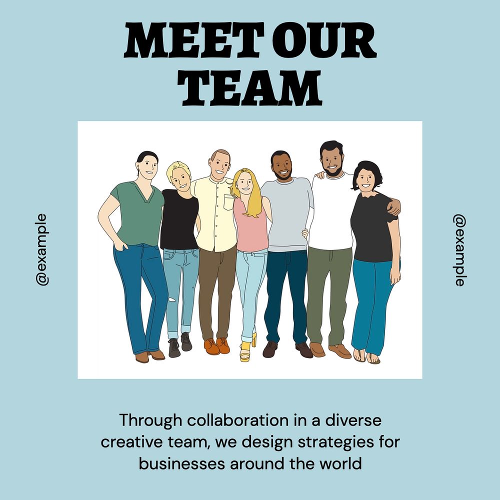 Meet our team Instagram post template, editable text