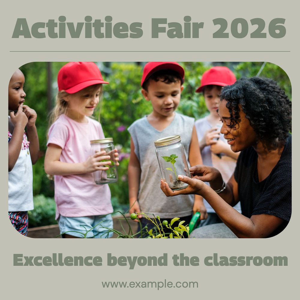 Activities fair Instagram post template, editable social media design