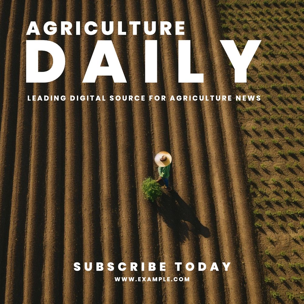 Agriculture daily Instagram post template, editable text