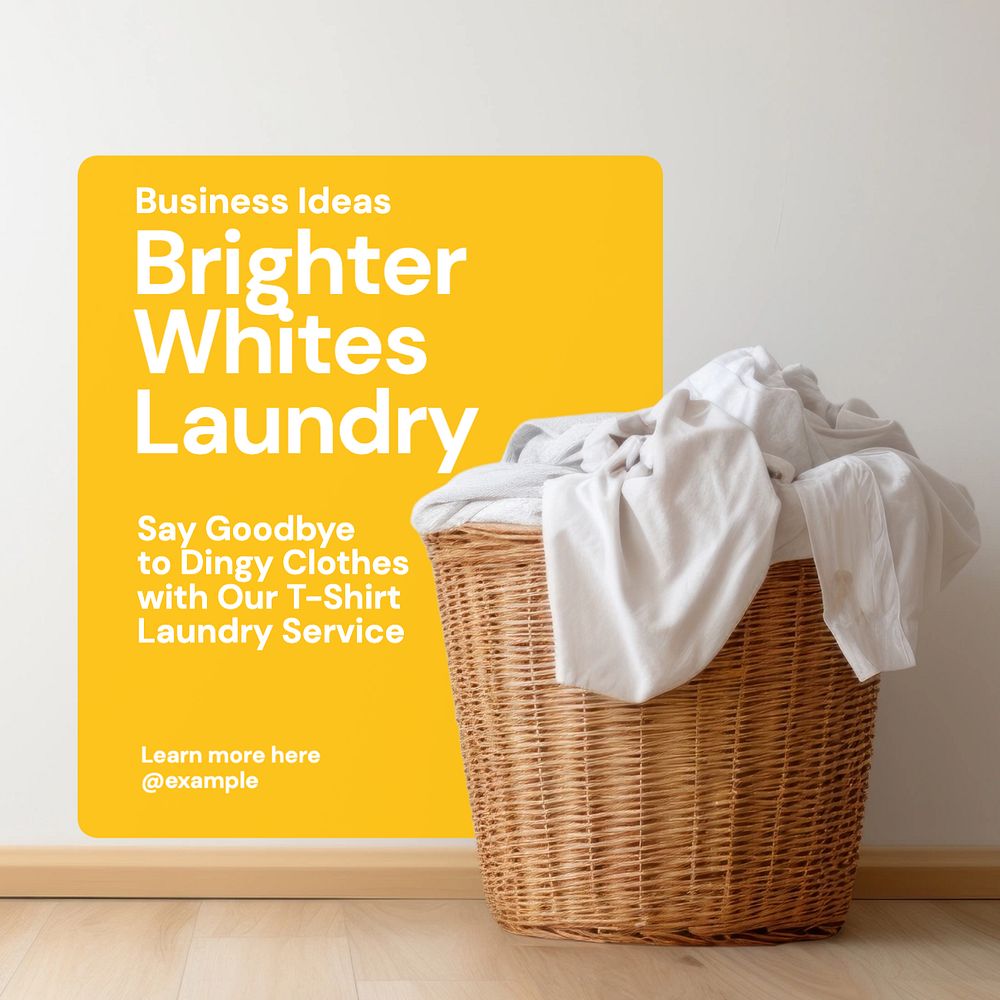 Laundry Instagram post template, editable text