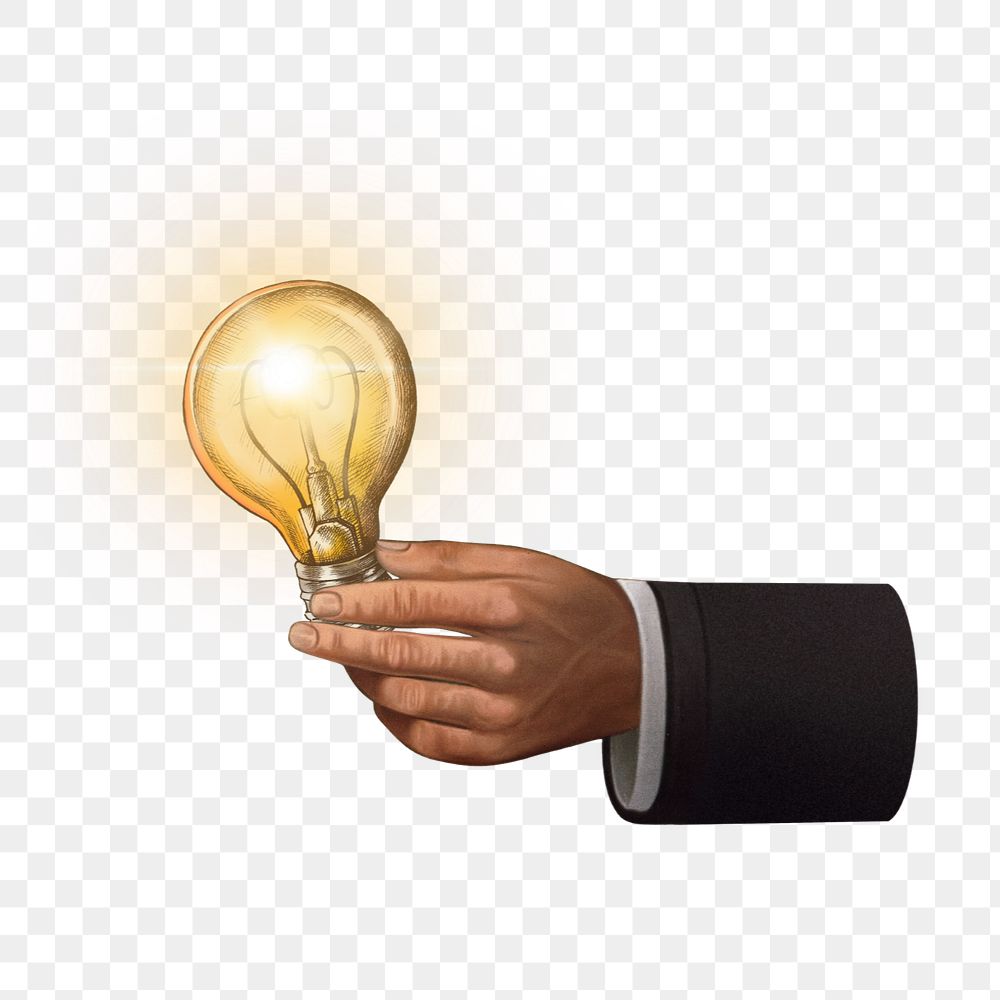 PNG Business idea, light bulb illustration transparent background editable design