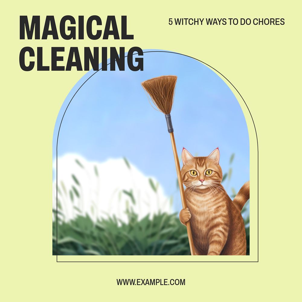 Magical cleaning Facebook post template, editable design