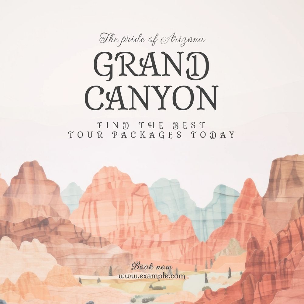 Grand Canyon Instagram post template, editable text