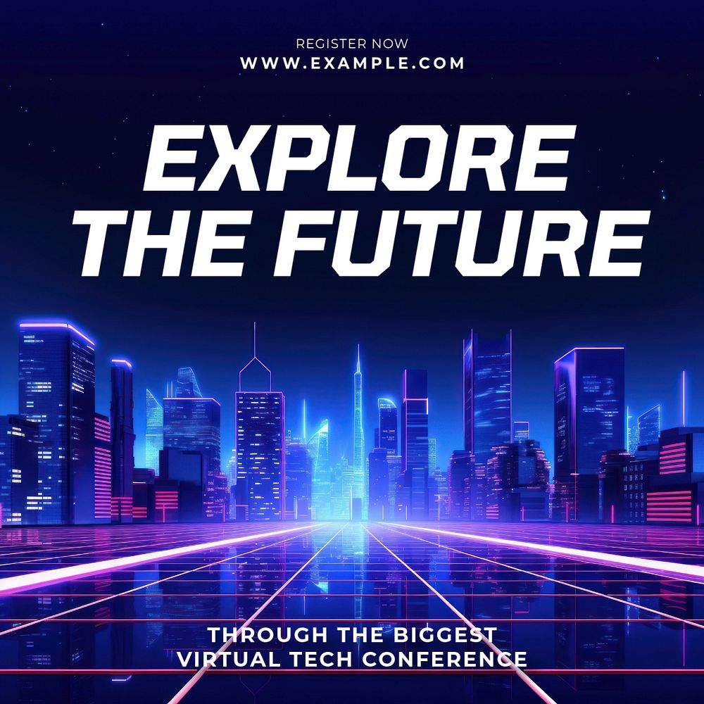 Explore the future Instagram post template, editable text