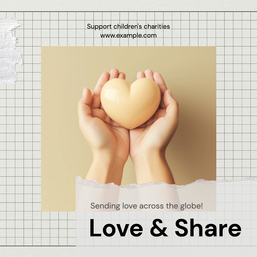 Children charities Instagram post template, editable social media design