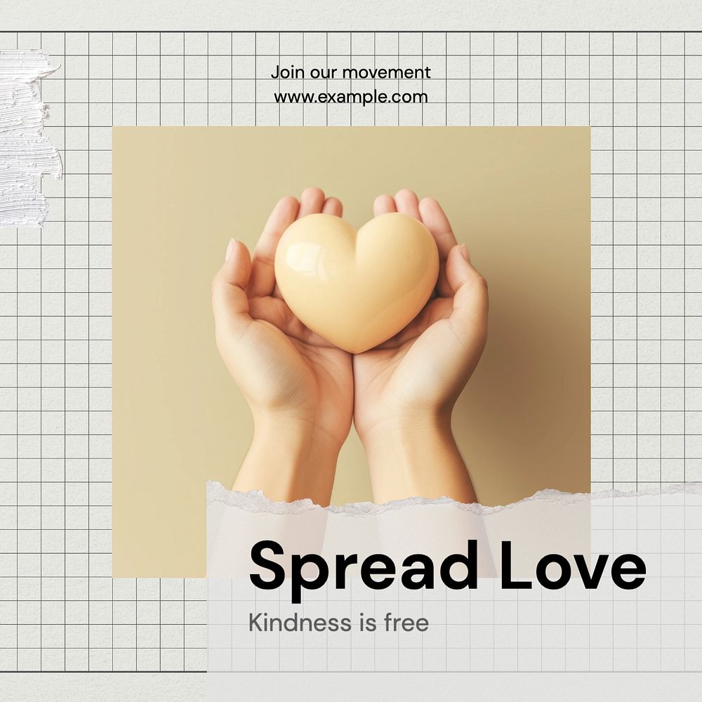 Spread love Instagram post template, editable social media design