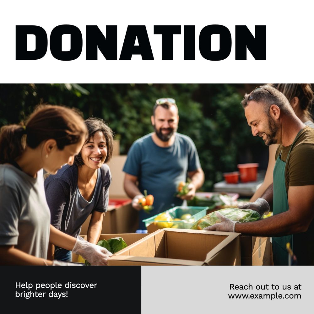 Donation Instagram post template, editable social media design