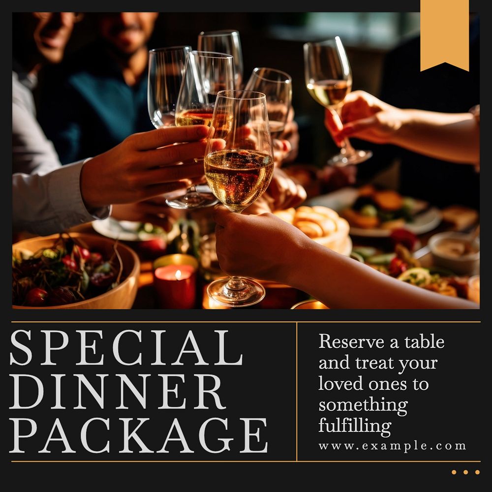 Special dinner restaurant Instagram post template, editable social media design