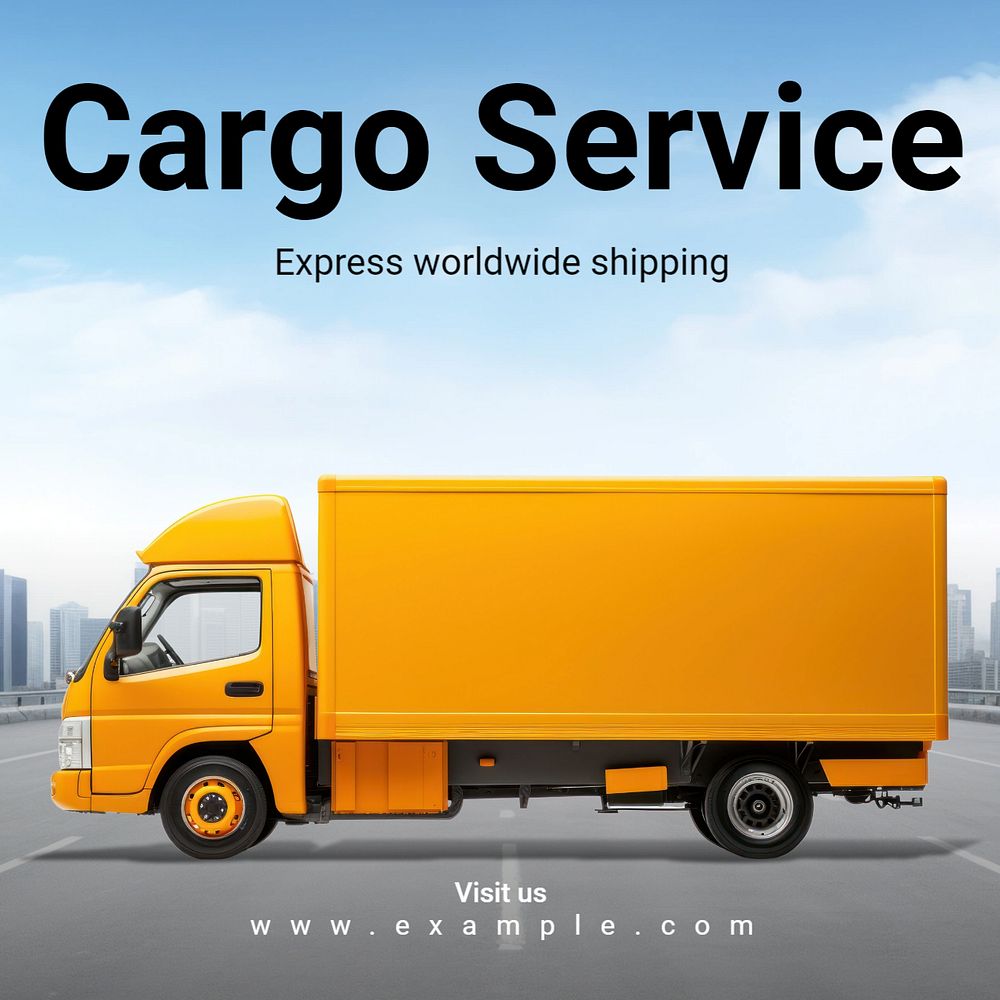 Cargo service Facebook post template, editable design