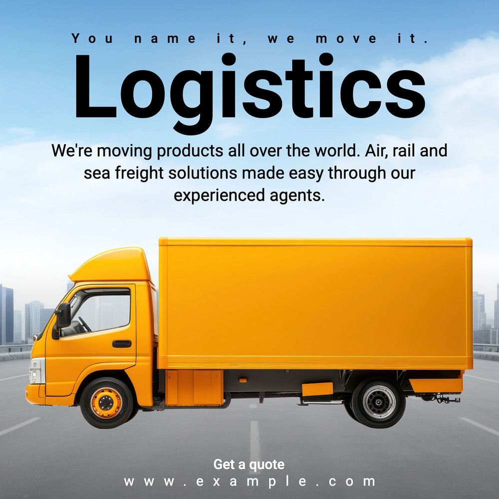 Logistics Facebook post template, editable design