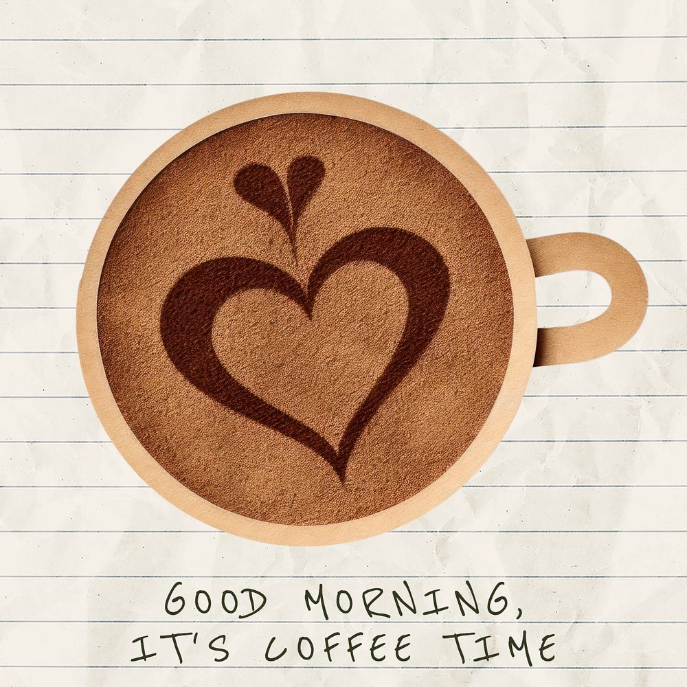 Coffee time morning Facebook post template, editable design