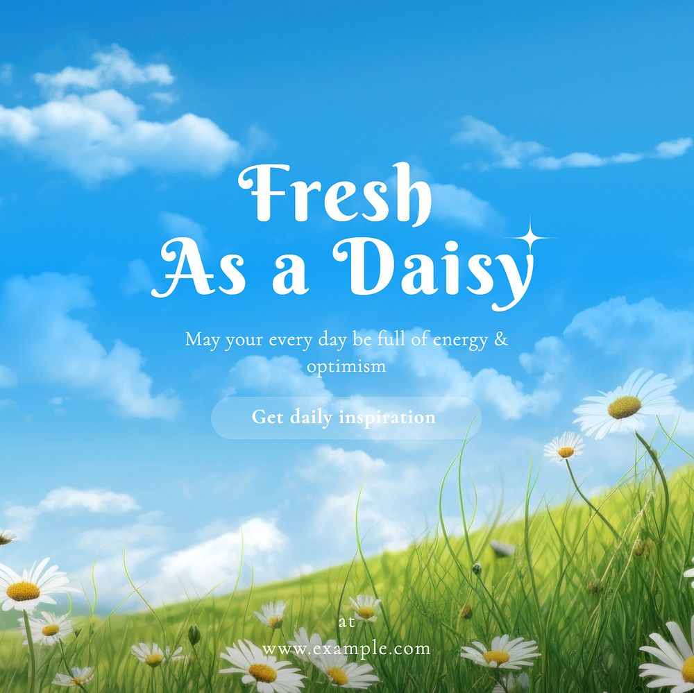 Daisy & positivity Facebook post template