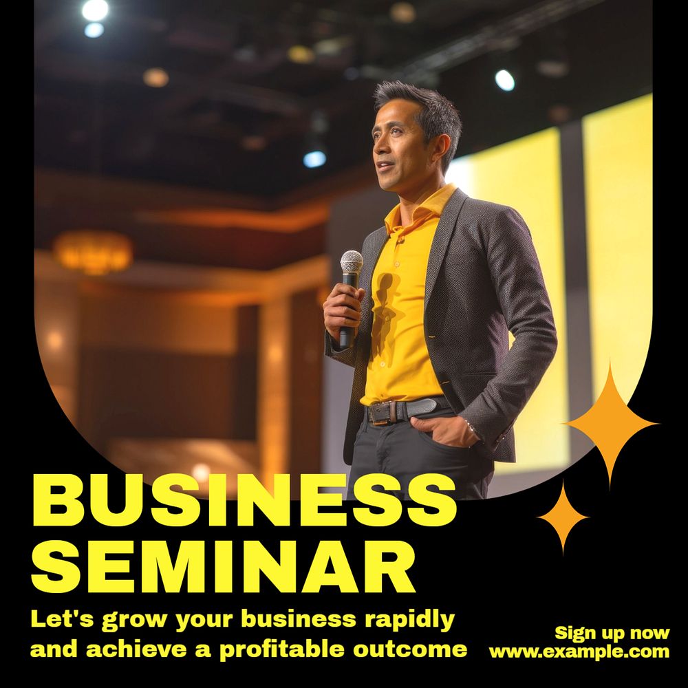 Business seminar Instagram post template, editable social media design