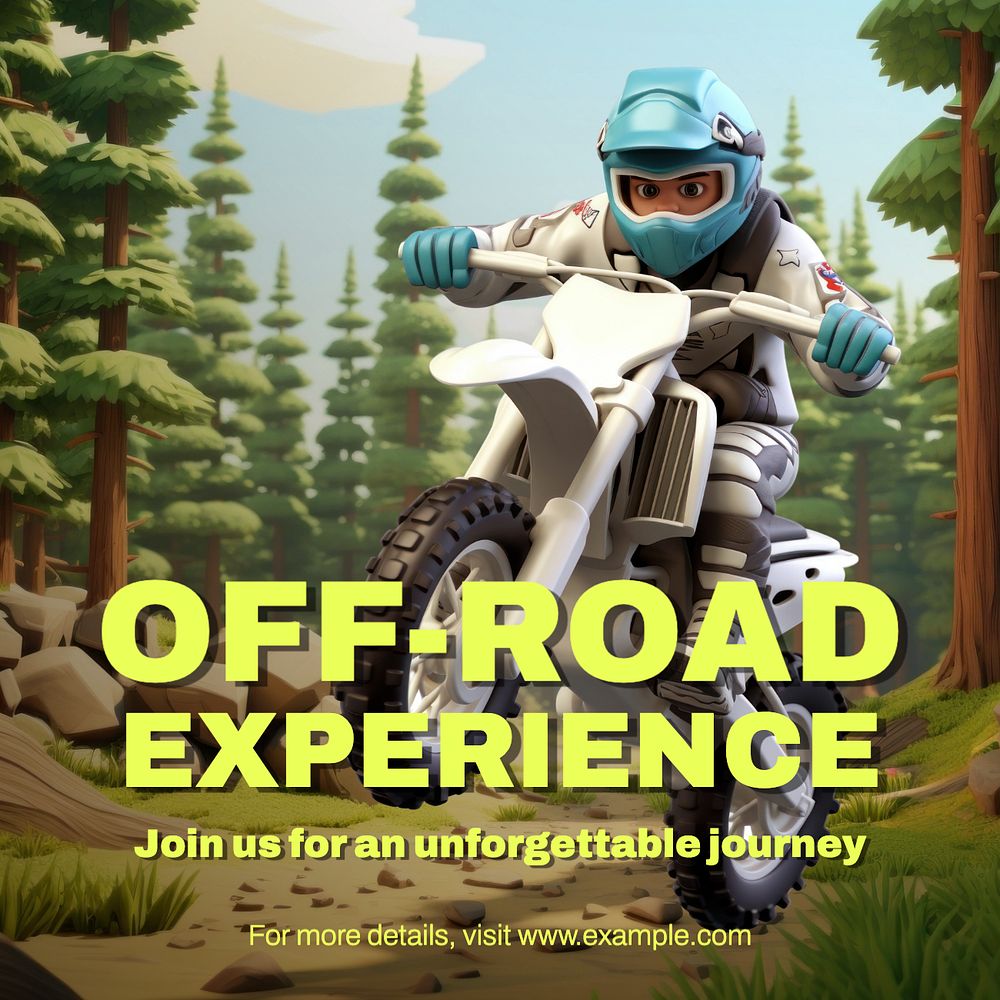 Off-road ride Instagram post template, editable social media design