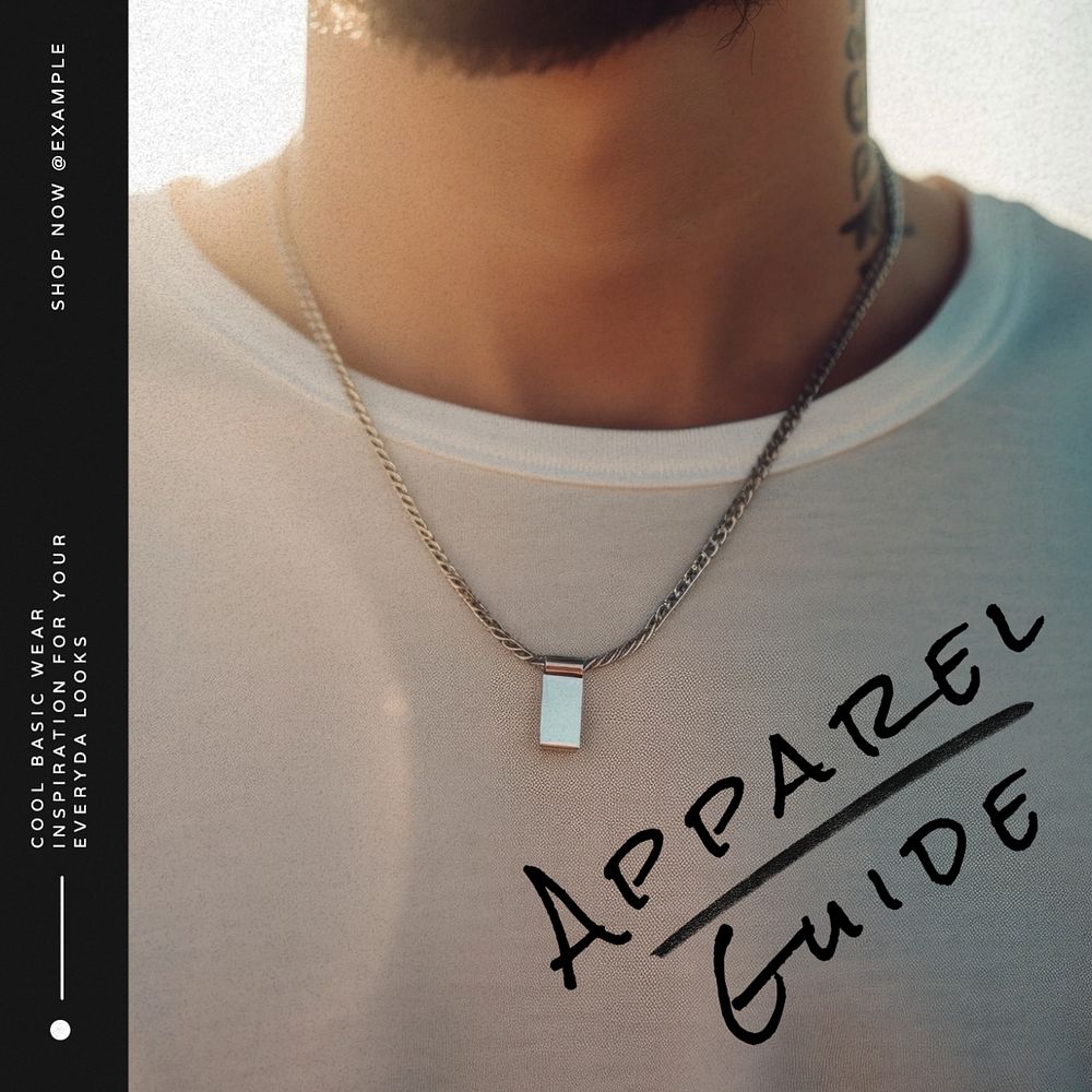 Apparel guide Instagram post template, editable social media design