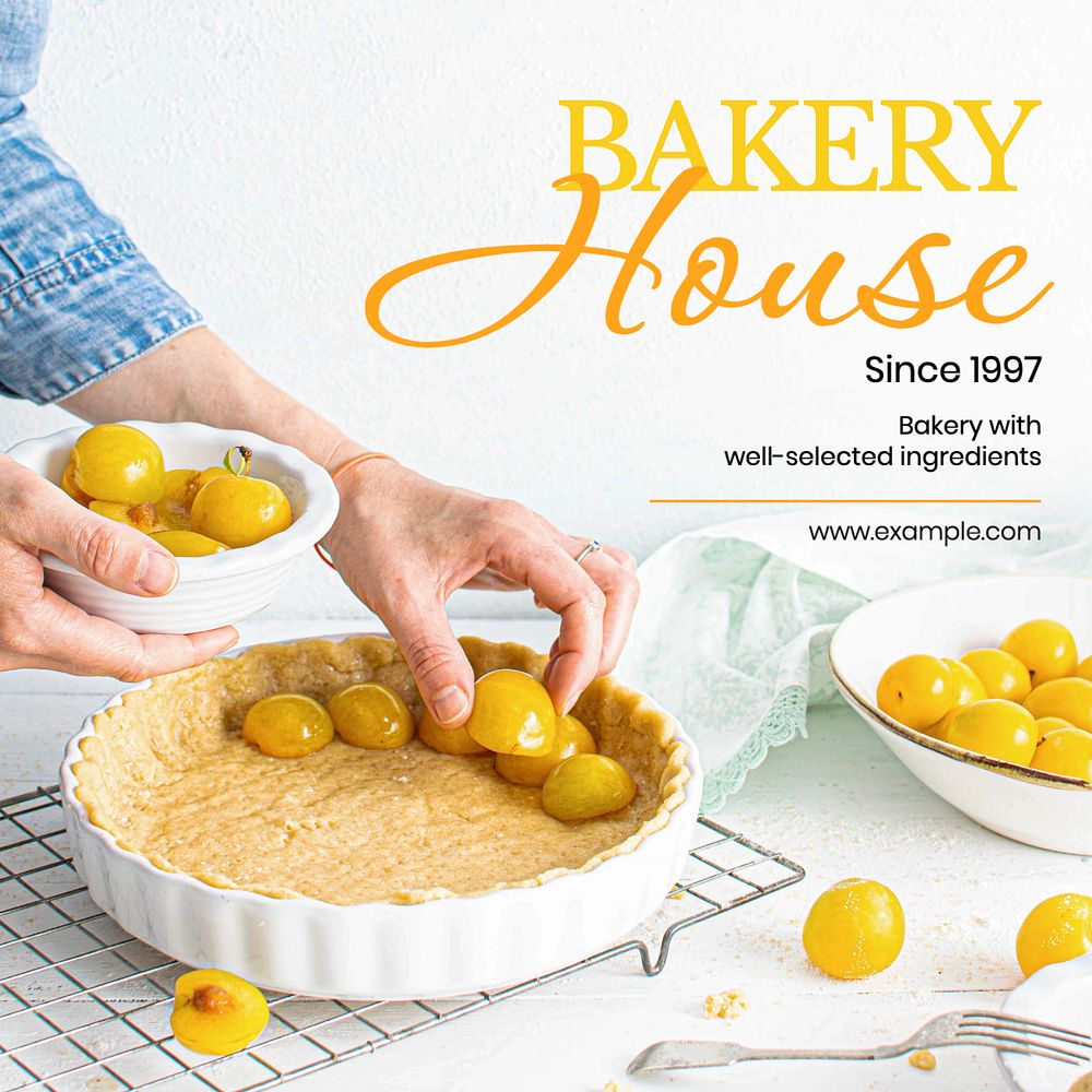 Bakery house Instagram post template, editable social media design