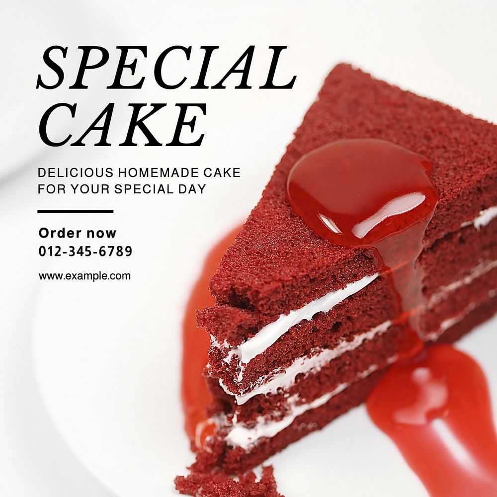 Special cake Instagram post template, editable social media design