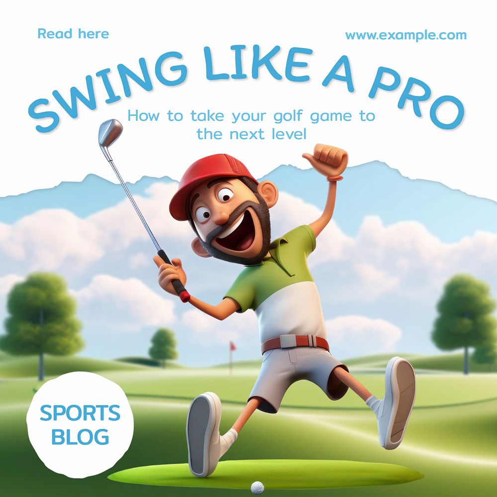 Golf blog Instagram post template, editable social media design