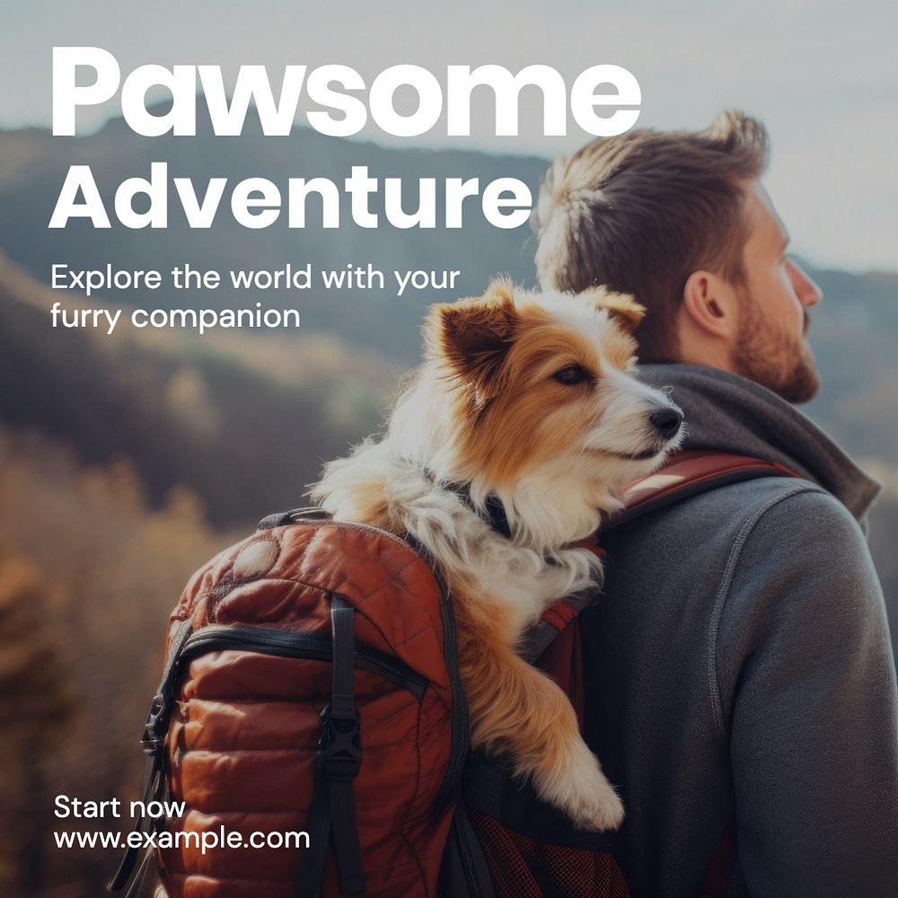 Pet travel Instagram post template, editable social media design