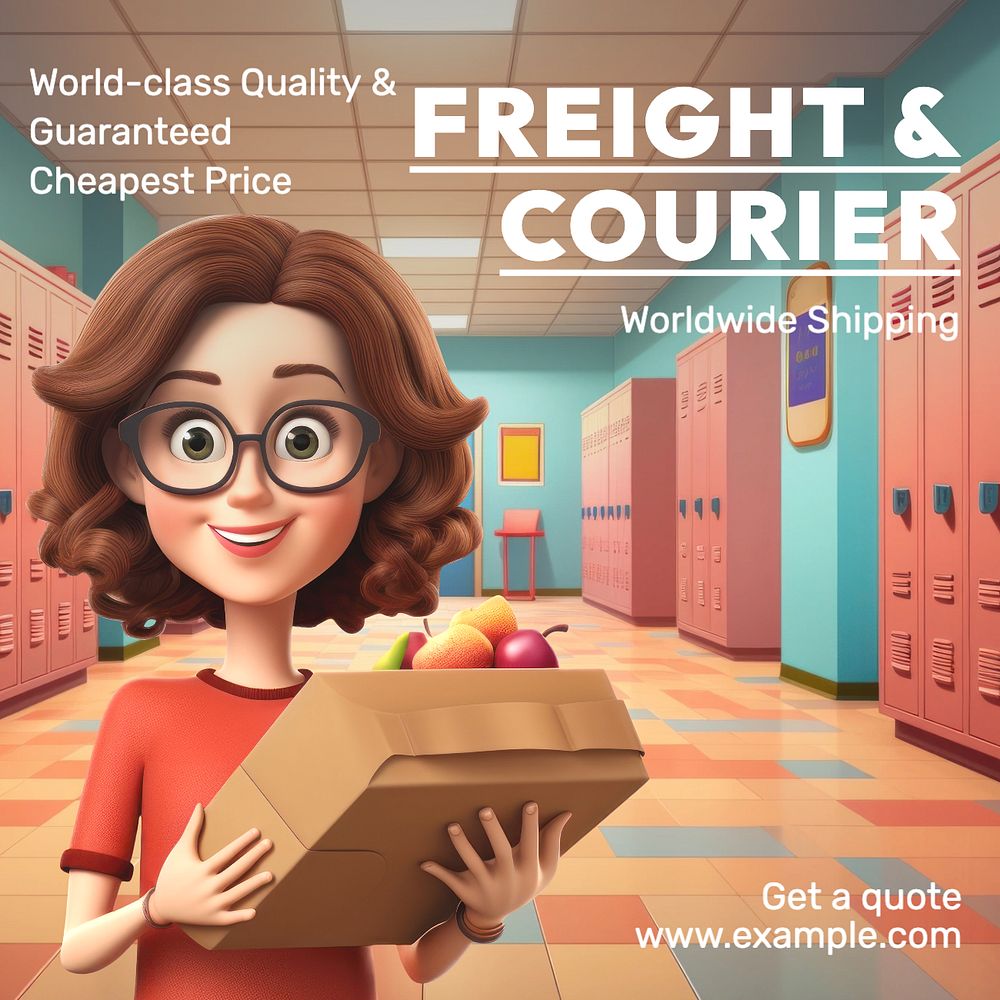 Freight & courier Facebook post template, editable design