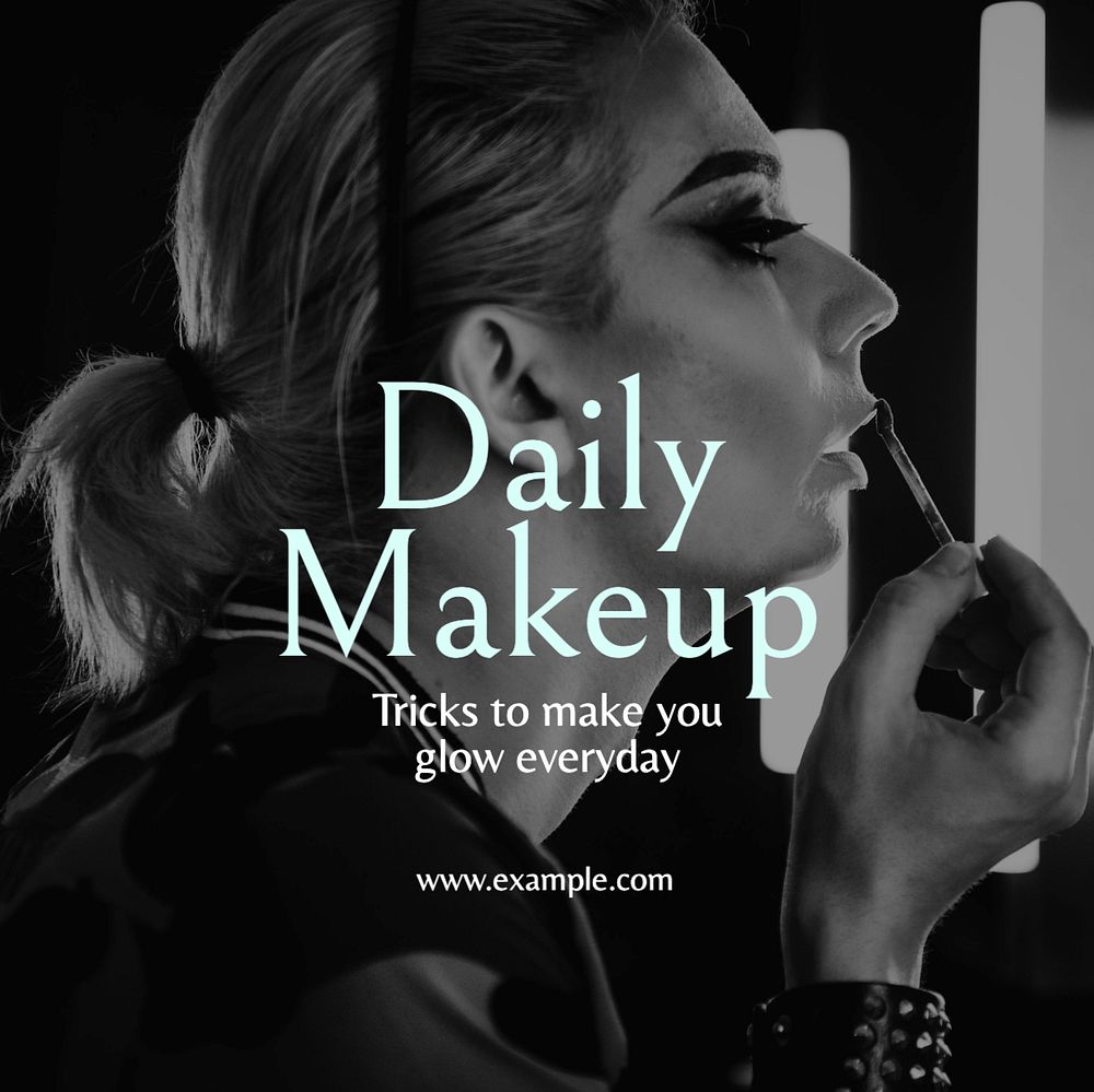 Daily makeup Facebook post template, editable design