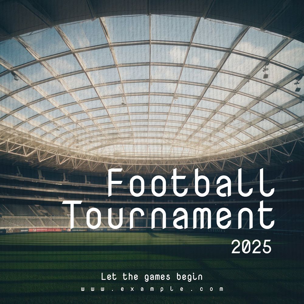 Football tournament Instagram post template, editable text