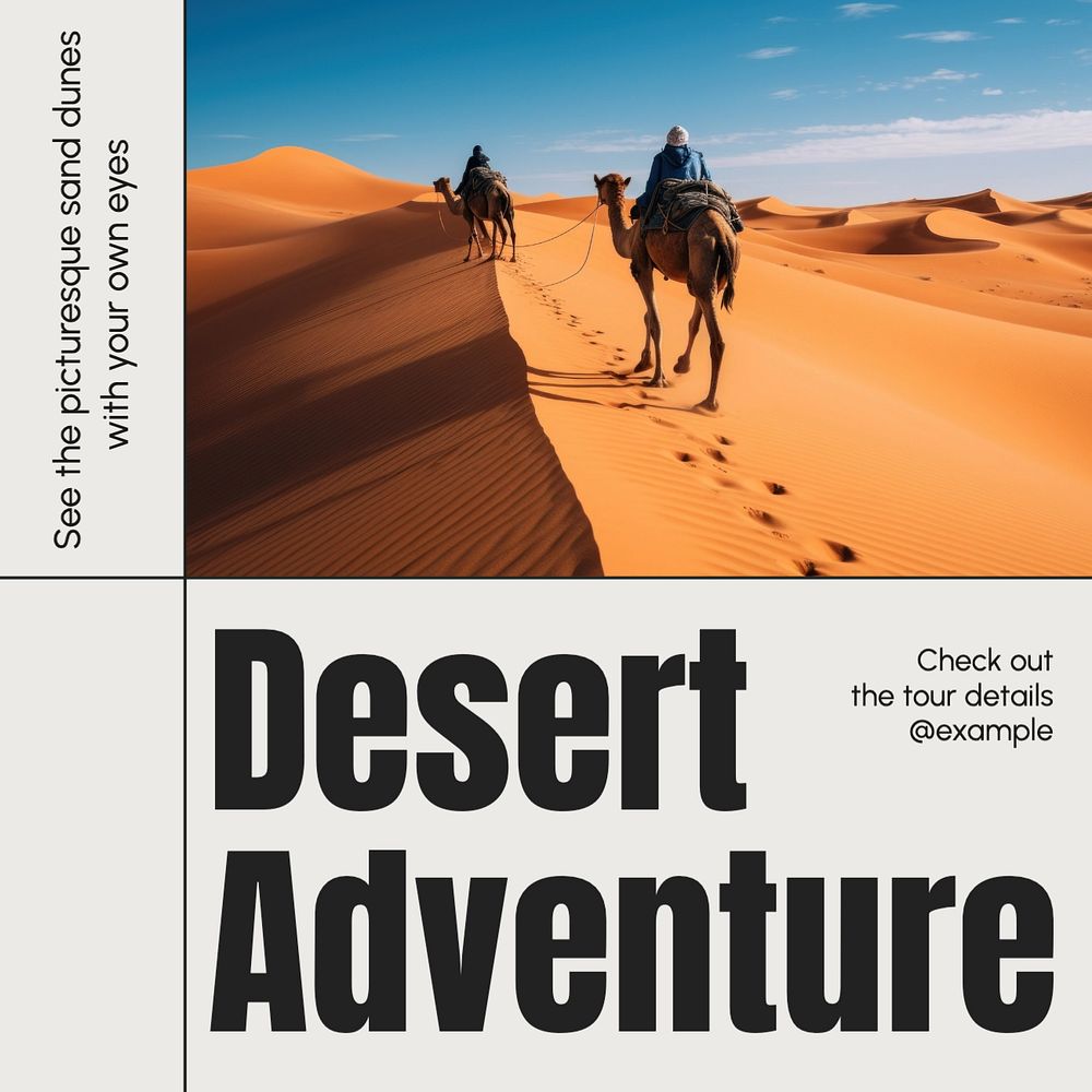 Desert tour Instagram post template, editable social media design