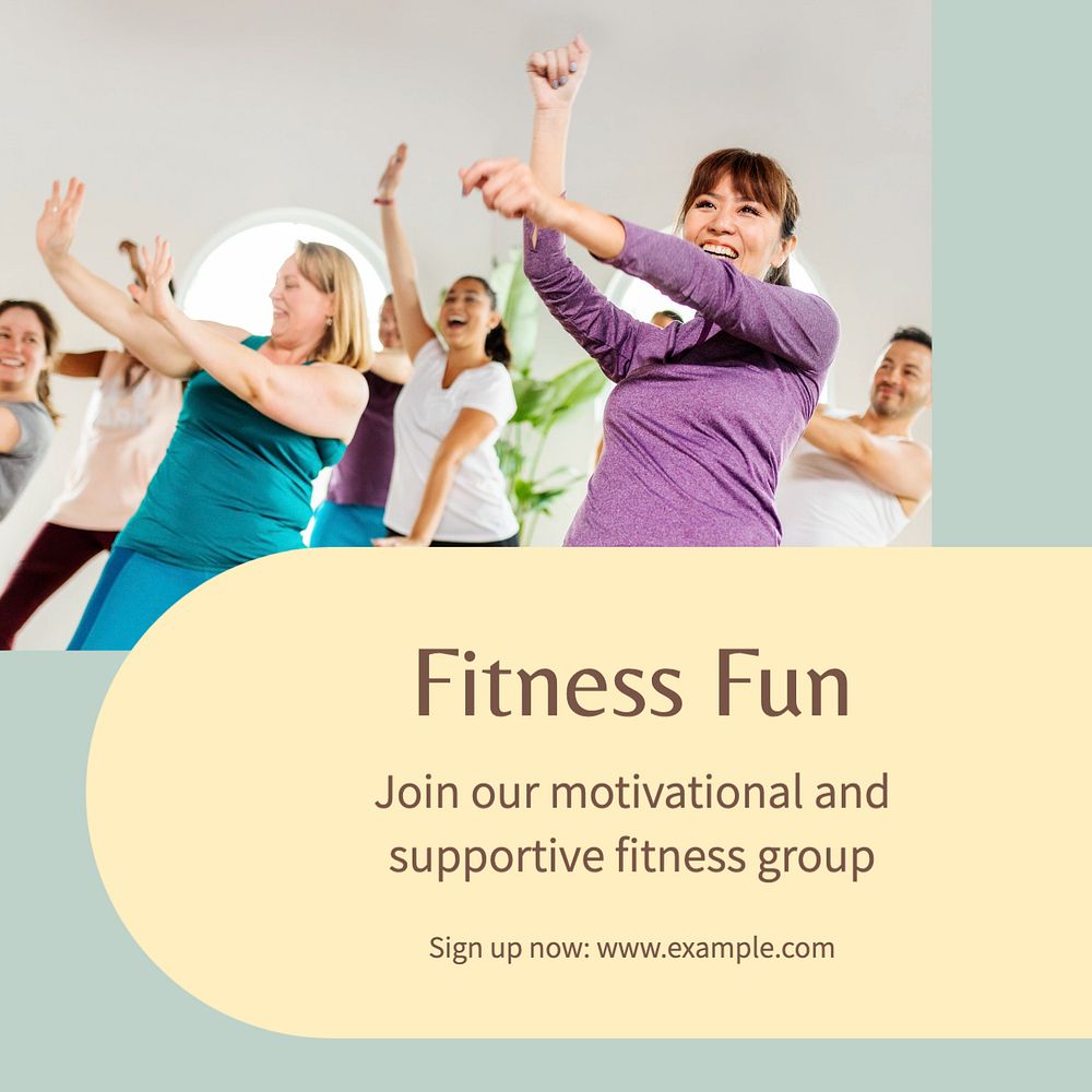 Fitness fun Facebook post template, editable design