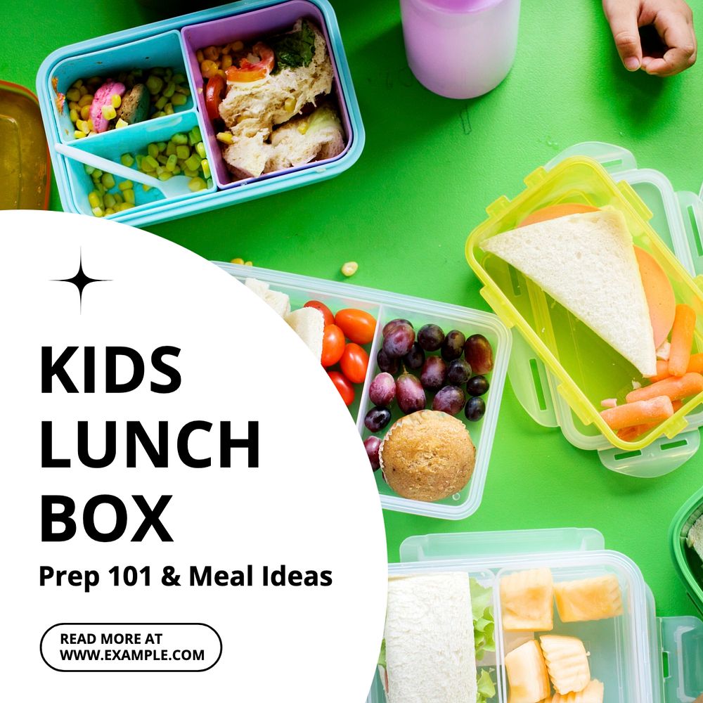 Lunch box Facebook post template, editable design