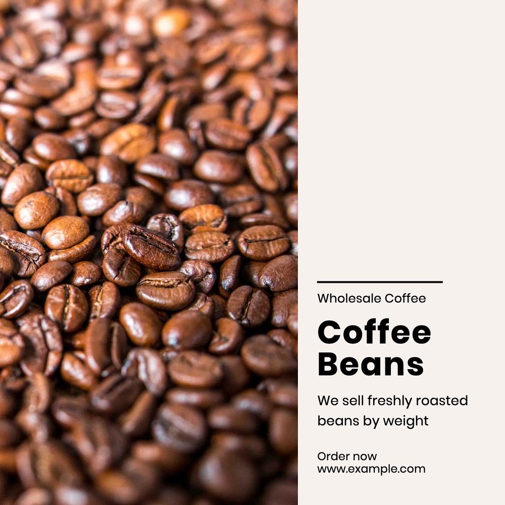 Coffee beans Facebook post template, editable design