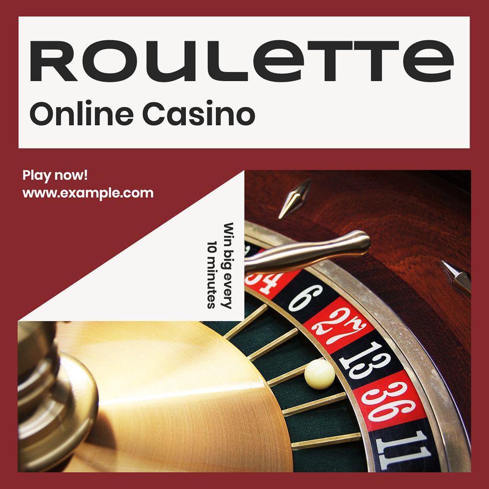 Online casino Facebook post template, editable design