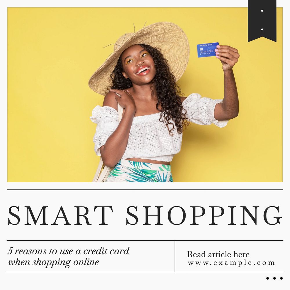 Smart shopping Facebook post template, editable design