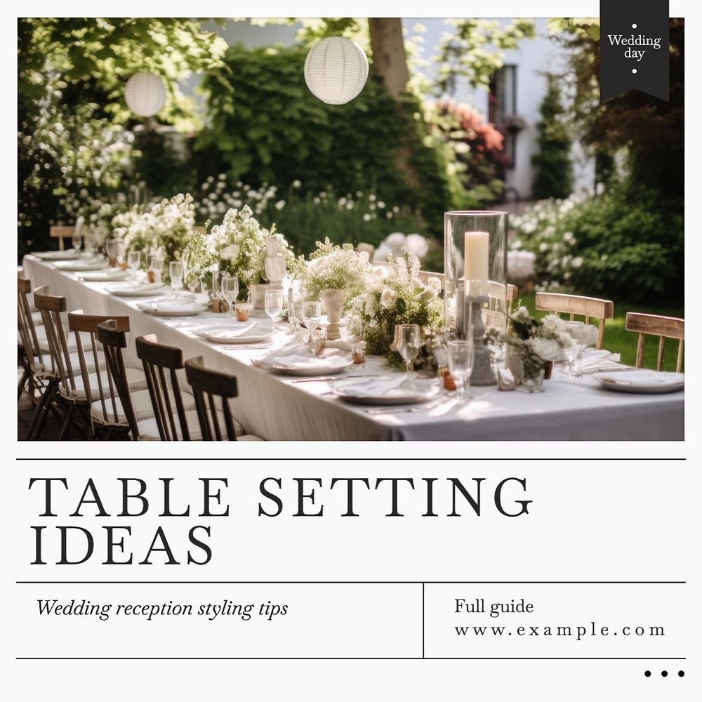 Table setting ideas Facebook post template, editable design