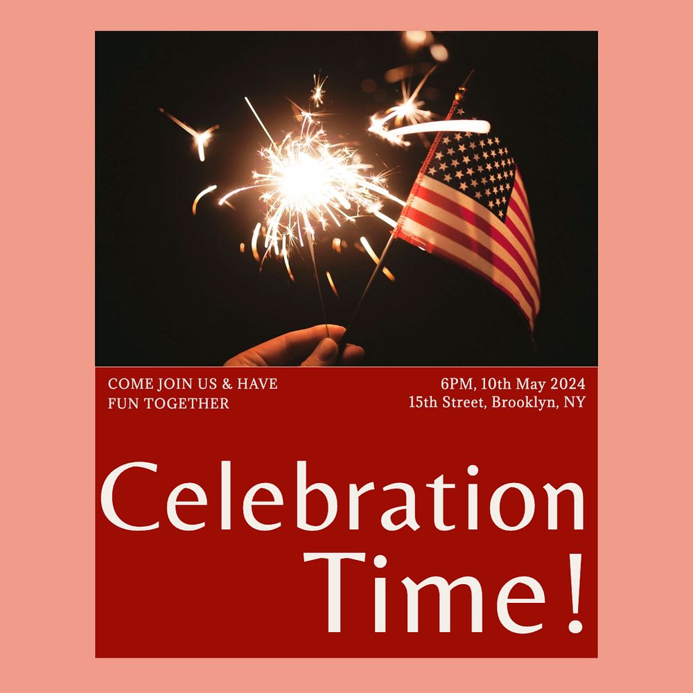 Celebration time Facebook post template, editable design