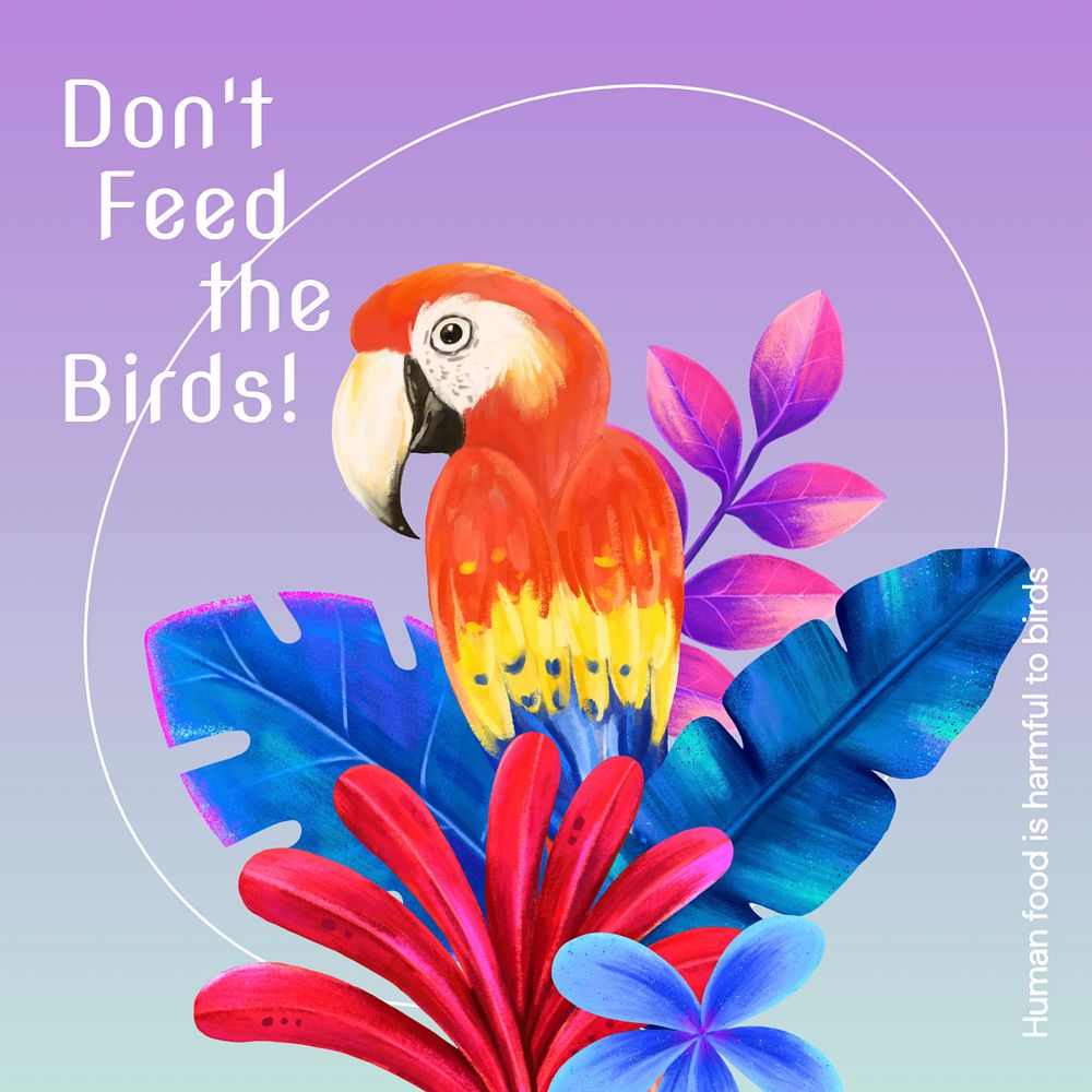 Don't feed Facebook post template, editable design