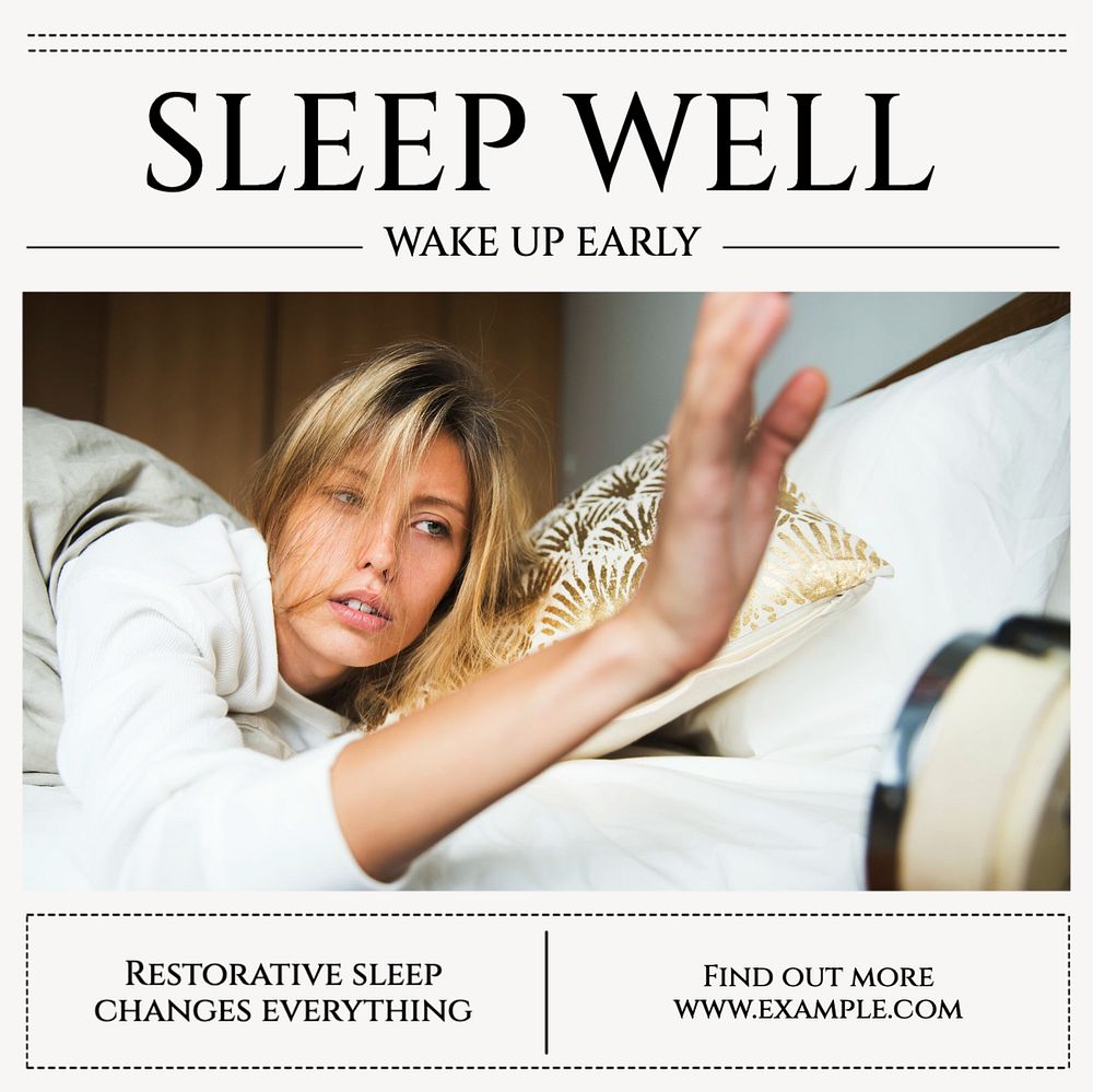 Sleep well Facebook post template, editable design