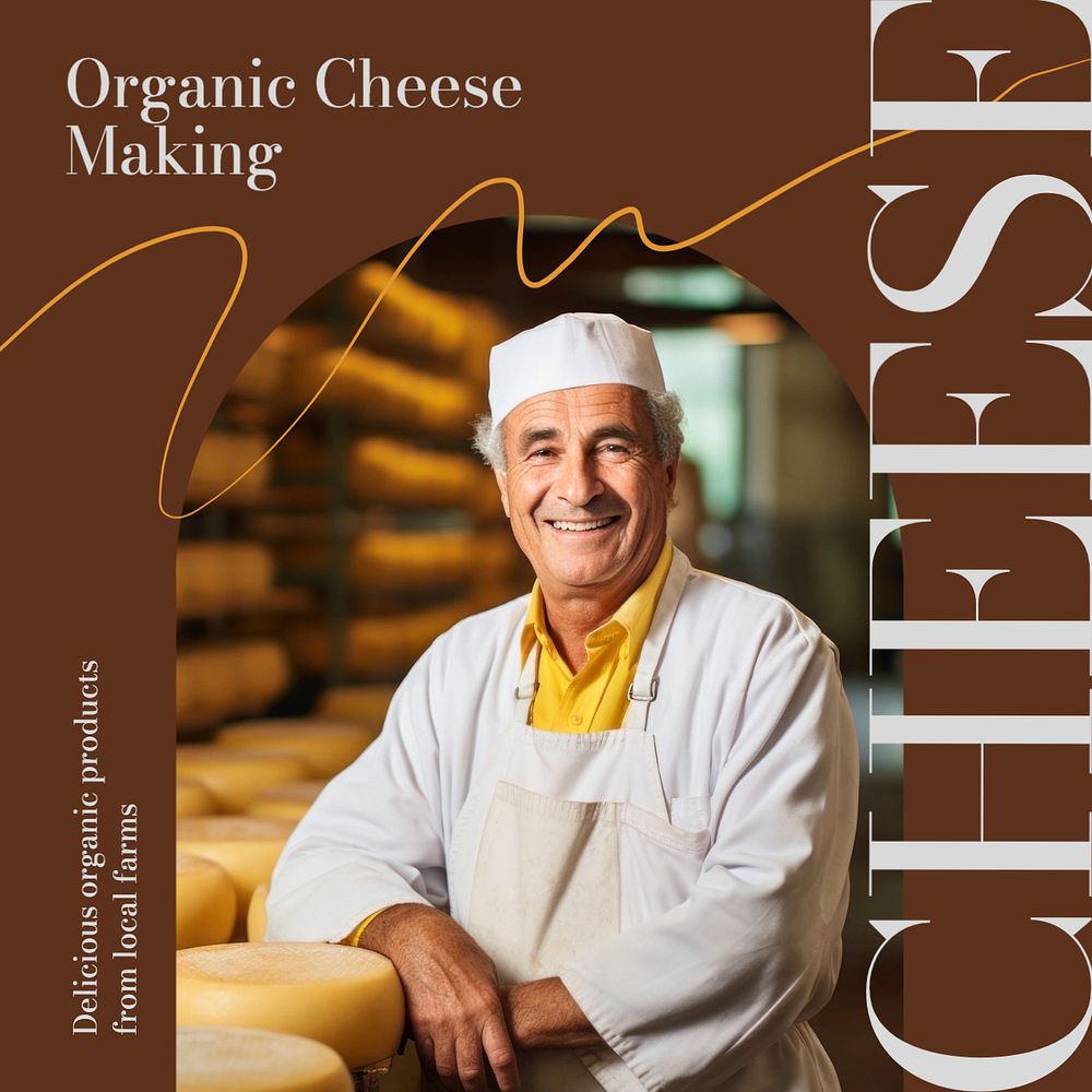 Cheese making Facebook post template, editable design