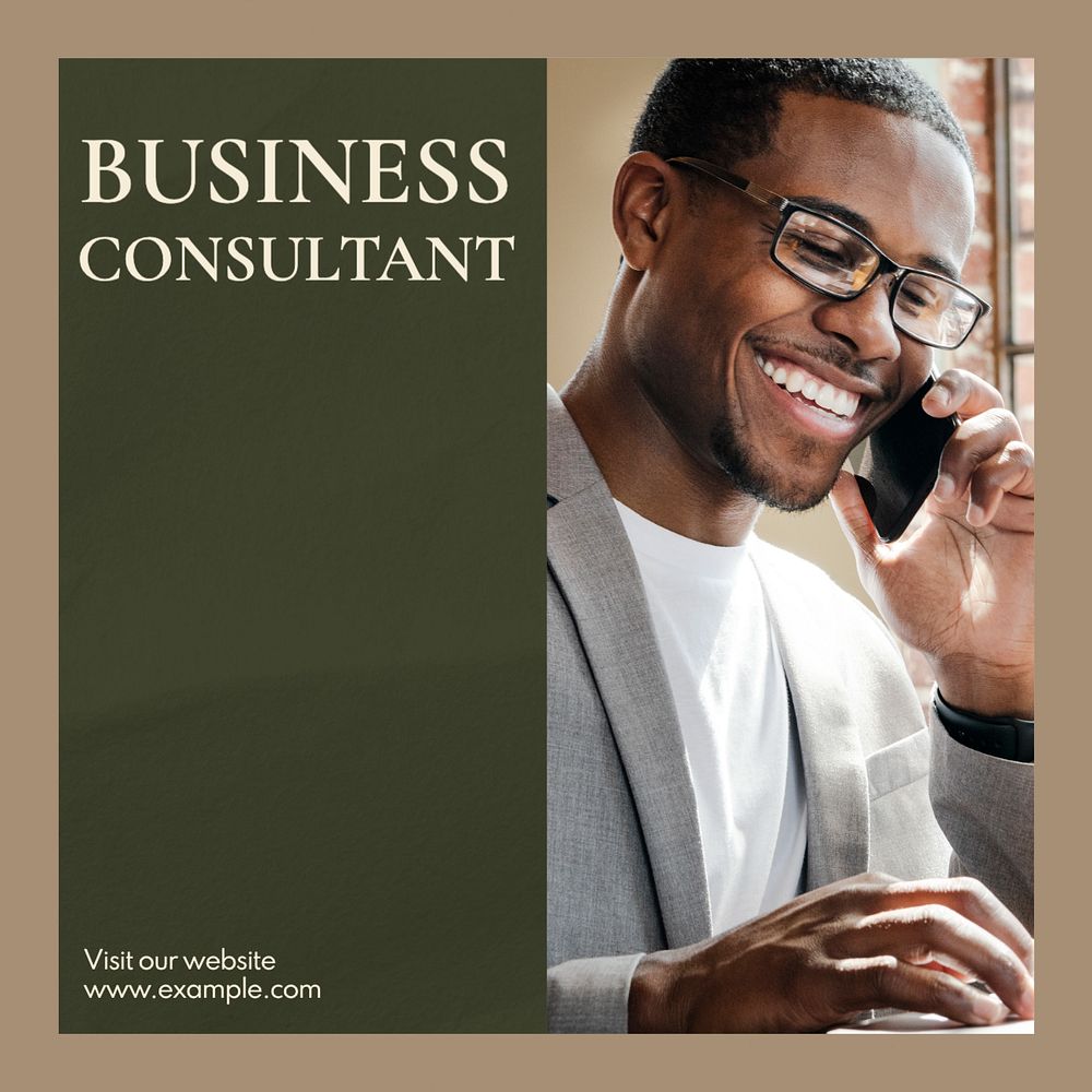 Business consultant Facebook post template, editable design