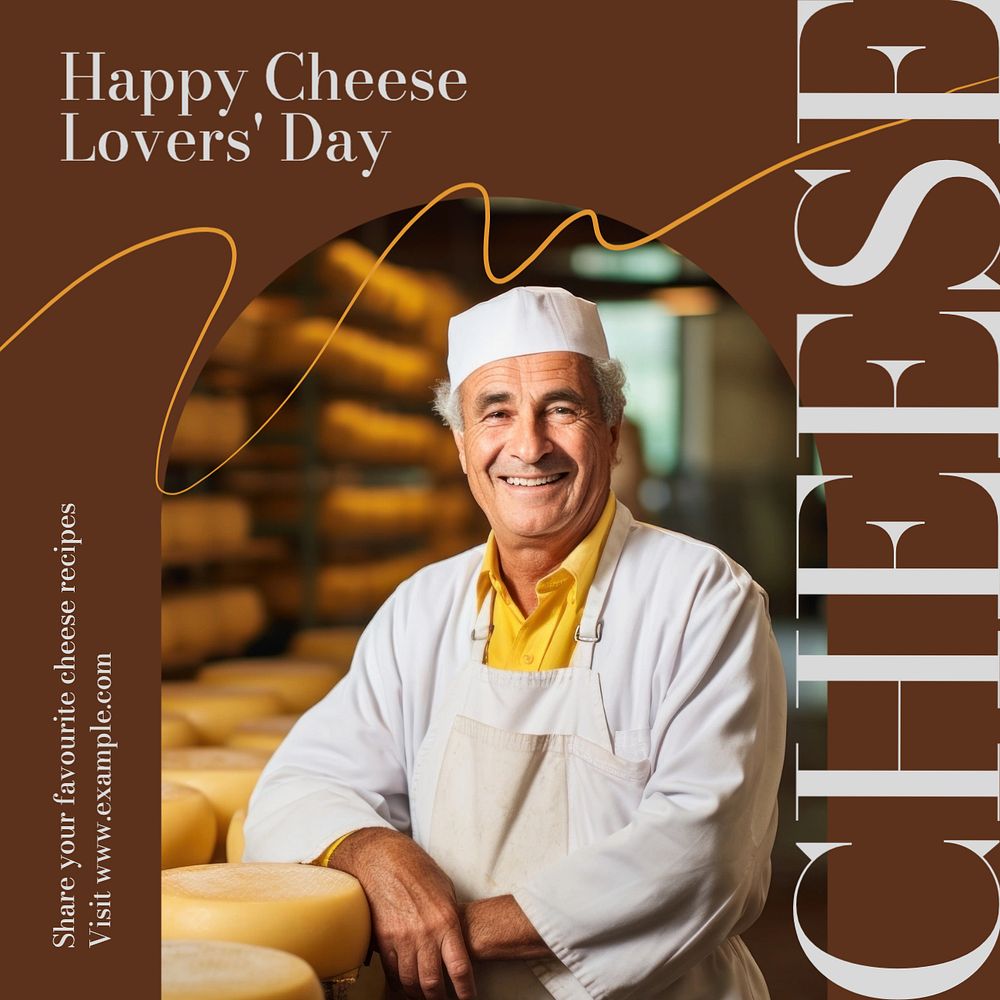 Cheese lover's day Facebook post template, editable design