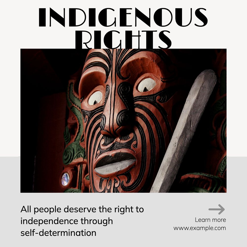 Indigenous rights Facebook post template, editable design